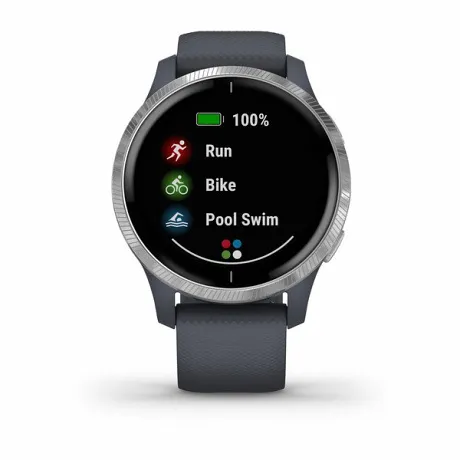 Смарт-часы с GPS Garmin VENU синий гранит с серебристым безелем - Фото 4