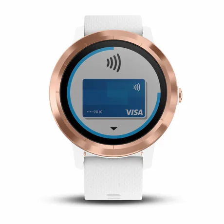 Умные часы с встроенным GPS Garmin VIVOACTIVE 3 золотистые с белым ремешком - Фото 8