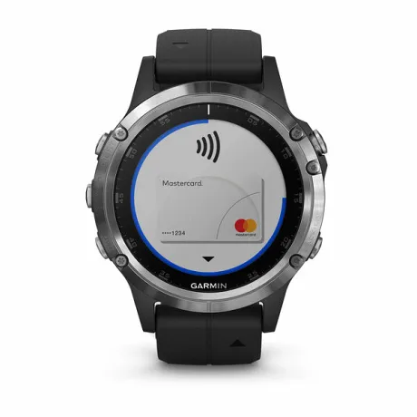 Мультиспортивные часы Garmin FENIX 5 PLUS серебристый с черным ремешком - Фото 9