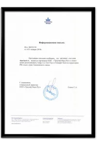 Свидетельство официального дилера Exit Toys, Triumph Nord