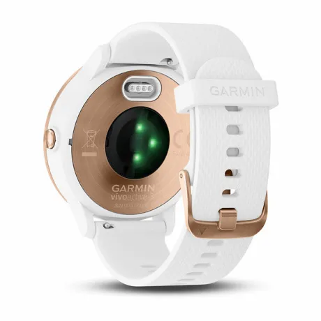 Умные часы с встроенным GPS Garmin VIVOACTIVE 3 золотистые с белым ремешком - Фото 5