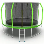 Батут с внутренней сеткой и лестницей EVO JUMP Cosmo 12ft (Green)